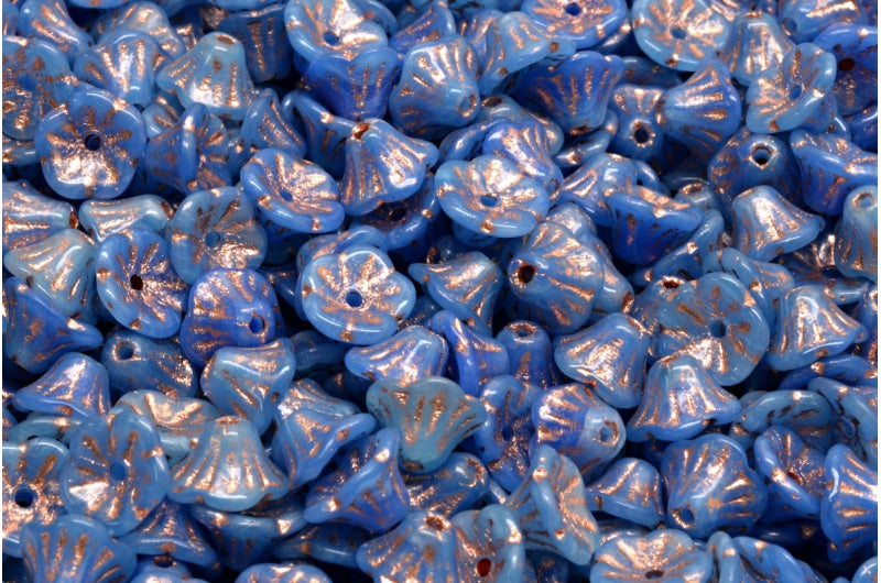 Bell Flower Cup Beads, 31400 Copper Lined (31400-54318), Glass, Czech Republic