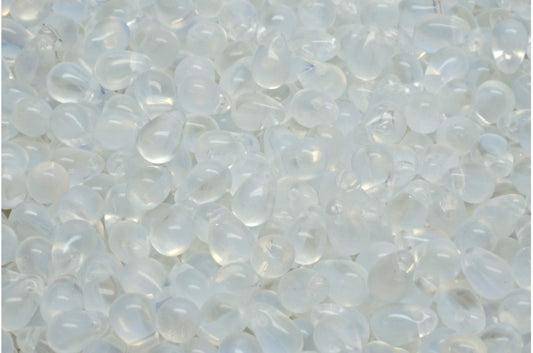Teardrop Beads, Crystal Opal White (00030-01000), Glass, Czech Republic