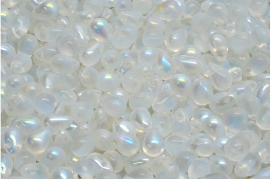 Teardrop Beads, Crystal Opal White Ab (00030-01000-28701), Glass, Czech Republic