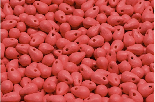 滴珠，白色亮红色哑光（02010-22M08），玻璃，捷克共和国