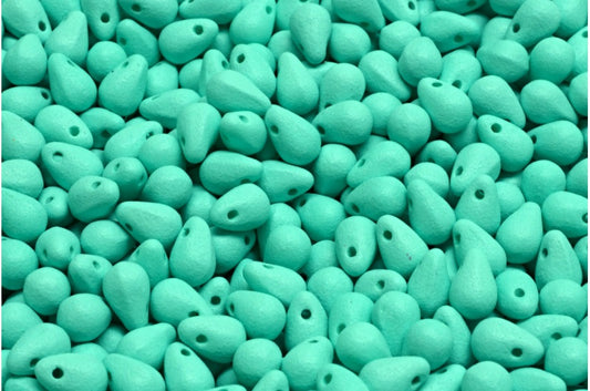 泪珠珠，白色亮绿松石哑光（02010-22M16），玻璃，捷克共和国