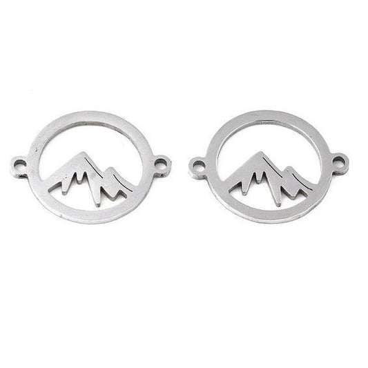 装饰品 - 山峦，尺寸约为 19 x 15 x 1 毫米，304 不锈钢