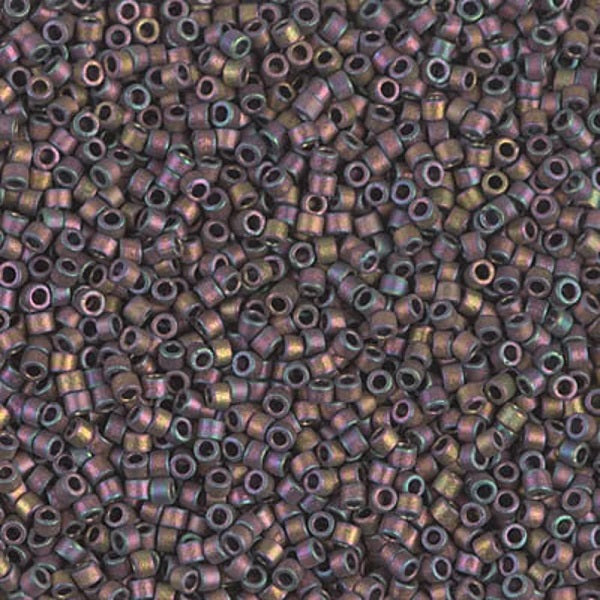Miyuki DELICA 种子珠 Rocailles，哑光金属玫瑰金鸢尾花 (DB1056)，玻璃，日本