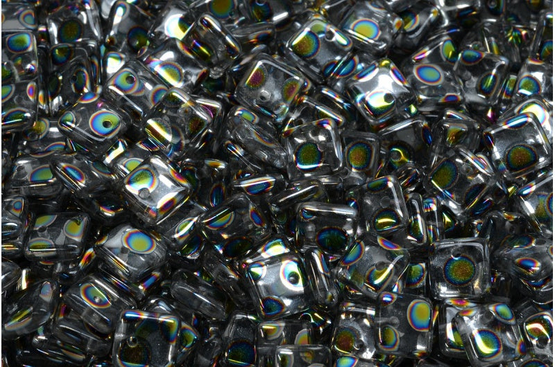 Squarelet Beads, Crystal 28101A (00030-28101A), Glass, Czech Republic