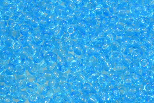 Round Preciosa Ornela Rocailles Seed Beads, Aquamarine (60010), Glass, Czech Republic