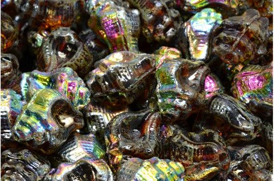 Murex Shell Beads, Crystal Travertin 28137 (00030-86800-28137), Glass, Czech Republic