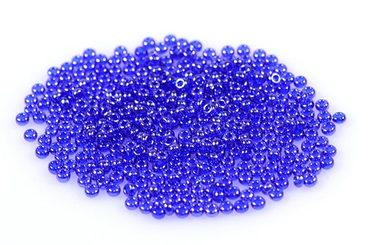 Round Preciosa Ornela Rocailles Seed Beads, Opaque Dark Blue, Sfinx (38070), Glass, Czech Republic