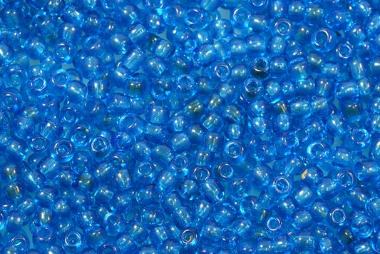 Round Preciosa Ornela Rocailles Seed Beads, Aquamarine (60150), Glass, Czech Republic