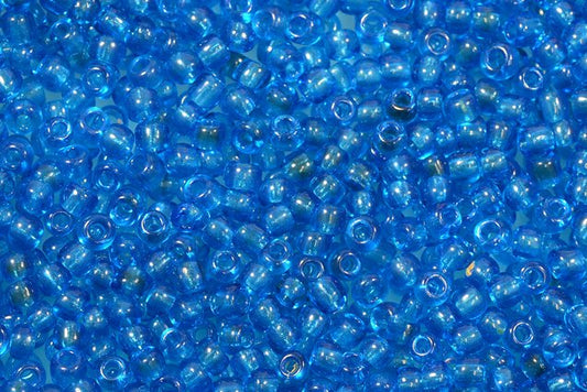 OUTLET 10 grams Preciosa Ornela Seed Beads, Round Hole, Loose, 9/0, Transparent Blue (60150), Glass, Czech Republic