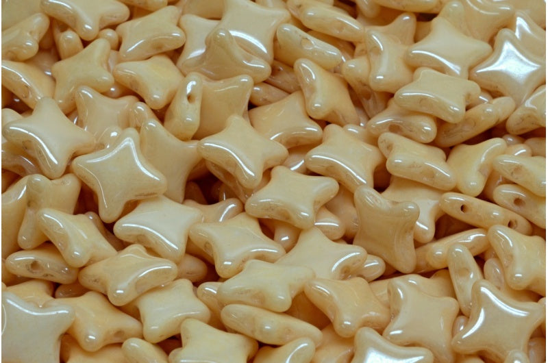 2穴フラットスタービーズ、ホワイトラスターブラウンフルコーティング（02010-14413）、ガラス、チェコ共和国