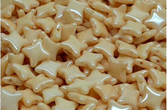 2穴フラットスタービーズ、ホワイトラスターブラウンフルコーティング（02010-14413）、ガラス、チェコ共和国