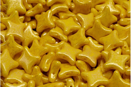 2穴フラットスタービーズ、イエローライトイエロー（83120-34302）、ガラス、チェコ共和国