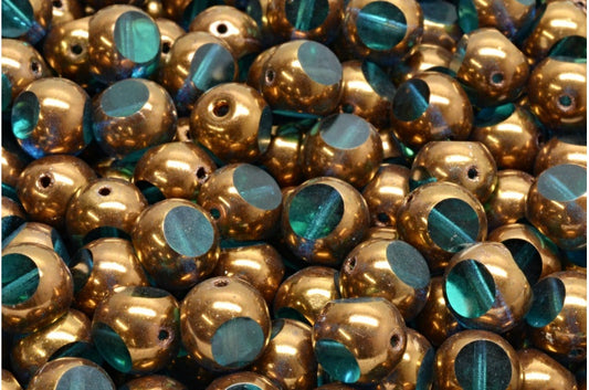 Faceted Special Cut Beads, Transparent Aqua Bronze (60210-14415), Glass, Czech Republic