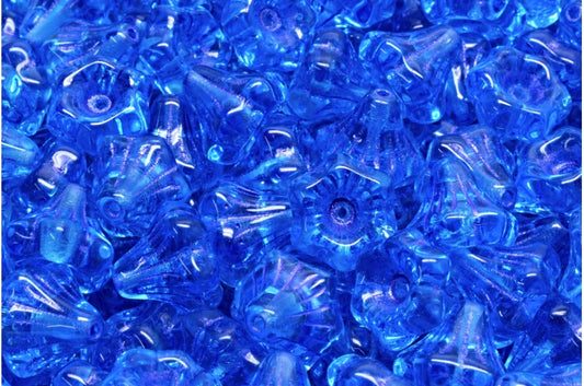 フラワーベルビーズ、クリスタル透明アクア 43810 (00030-60040-43810)、ガラス、チェコ共和国