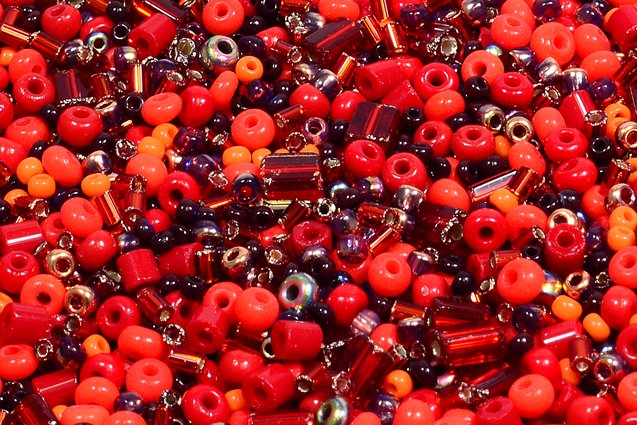 Round Preciosa Ornela Rocailles Seed Beads, Red Mix (RVENY), Glass, Czech Republic