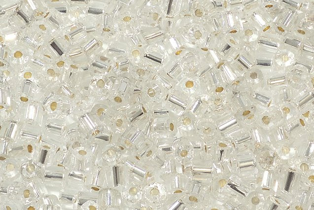 Bugles Preciosa Ornela Rocailles Seed Beads, Crystal, Silver Lined (78102), Glass, Czech Republic