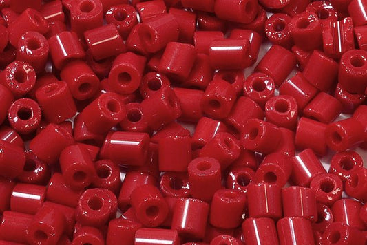 Bugles Preciosa Ornela Rocailles Seed Beads, Opaque Red Coral (93190), Glass, Czech Republic