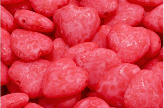 Heart Bead With Side Hole, White 84304 (02010-84304), Glass, Czech Republic