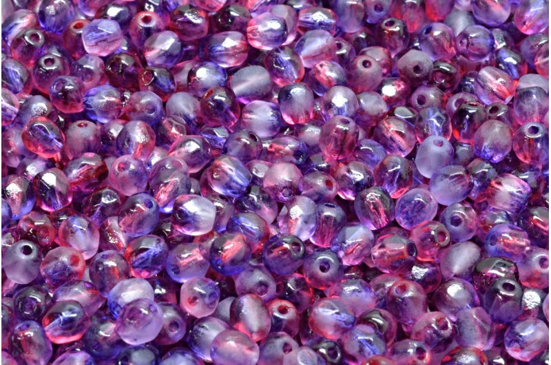 ファセットラウンドファイアポリッシュビーズ、クリスタルマット48014（00030-84110-48014）、ガラス、チェコ共和国