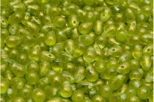 Drop Beads, Crystal Green (00030-542008), Glass, Czech Republic