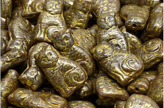 Cat Beads, R0001 Light Yellow (R0001-34302), Glass, Czech Republic