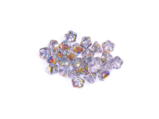 出口 10 克铃花珠，6 x 8 毫米，水晶玻璃珠，中等镀层 (00030-28101)，玻璃，捷克共和国