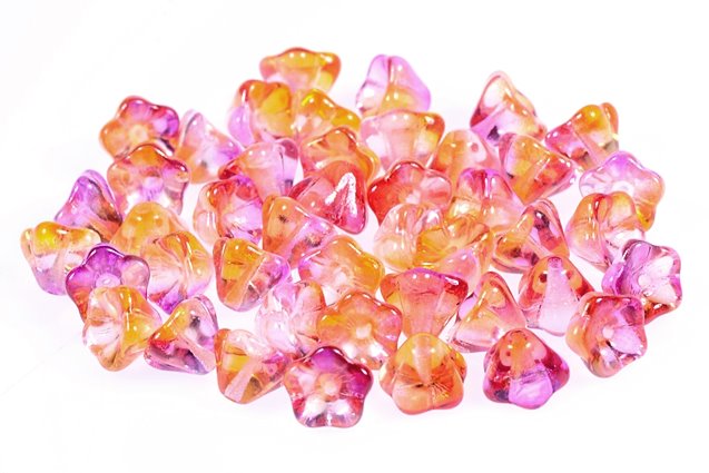 OUTLET 10 grams Bell Flower Beads, Crystal 48016 (00030-48016), Glass, Czech Republic