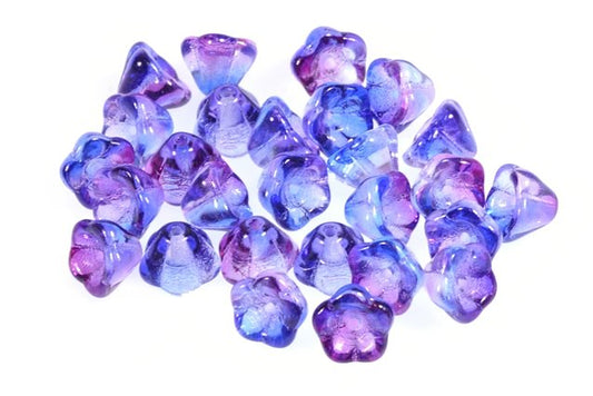OUTLET 10 grams Bell Flower Beads, 6 x 8 mm, Crystal 48686 (00030-48686), Glass, Czech Republic