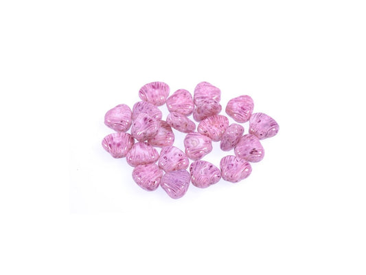 OUTLET 10 grams Small Flat Shell Beads, 8 x 7 mm, Chalk White Marble Violet (03000-15423), Glass, Czech Republic