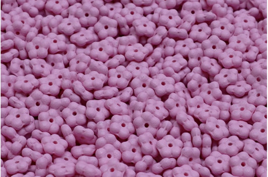 忘れな草ビーズ、ホワイトブライトパープルマット（02010-22M12）、ガラス、チェコ共和国