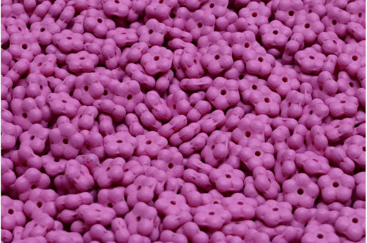 忘れな草ビーズ、ホワイトブライトパープルマット（02010-22M13）、ガラス、チェコ共和国