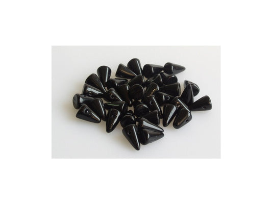 OUTLET 10 grams Spike Beads, Black (23980), Glass, Czech Republic