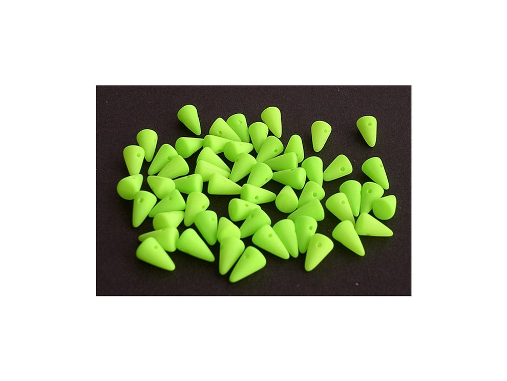 OUTLET 10 grams Spike Beads, Chalk White Light Green (03000-25142), Glass, Czech Republic