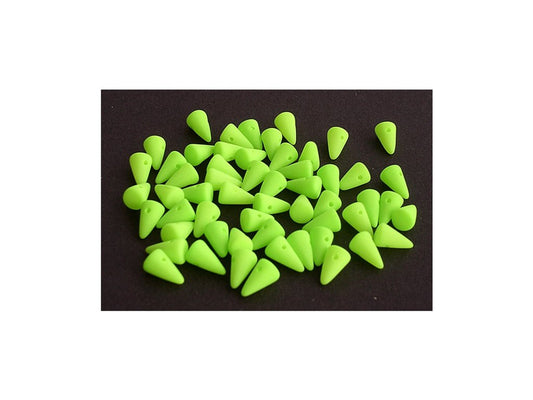 OUTLET 10 grams Spike Beads, Chalk White Light Green (03000-25142), Glass, Czech Republic