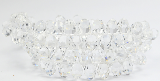 OUTLET 10 grams Faceted Fire Polished Beads Drop, 11 x 6 mm, Crystal (00030), Glass, Japan