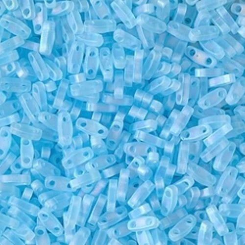 Miyuki Tila / Half Tila / Quater Tila 2-hole Beads, matted lt.blue AB (#0148), Glass, Japan