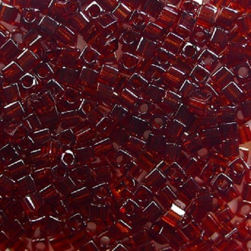 Miyuki Square Beads, Garnet Gold Luster (#0304), Glass, Japan