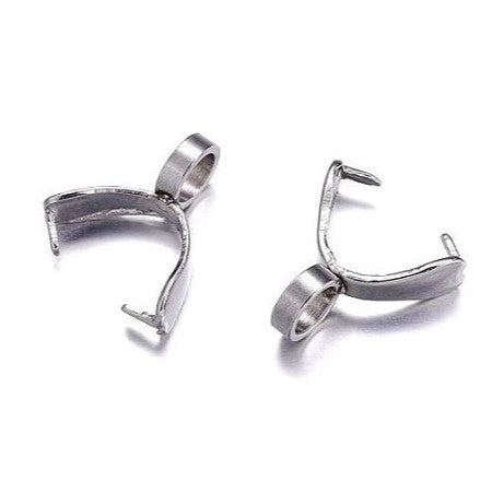 Pendand Bail, approx. 12 x 11 mm, Stainless Steel 304