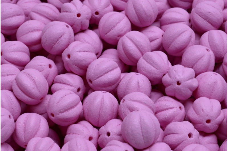 瓜珠，白色亮紫色哑光（02010-22M12），玻璃，捷克共和国