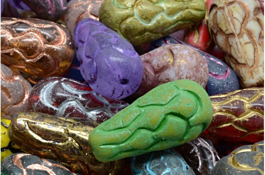 Pinecone Beads, 1 Mixed Colors (00001-mix), Glass, Czech Republic