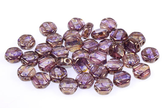 2-Hole Hexagon Beads, Crystal Senegal Violet (00030-15695), Glass, Czech Republic