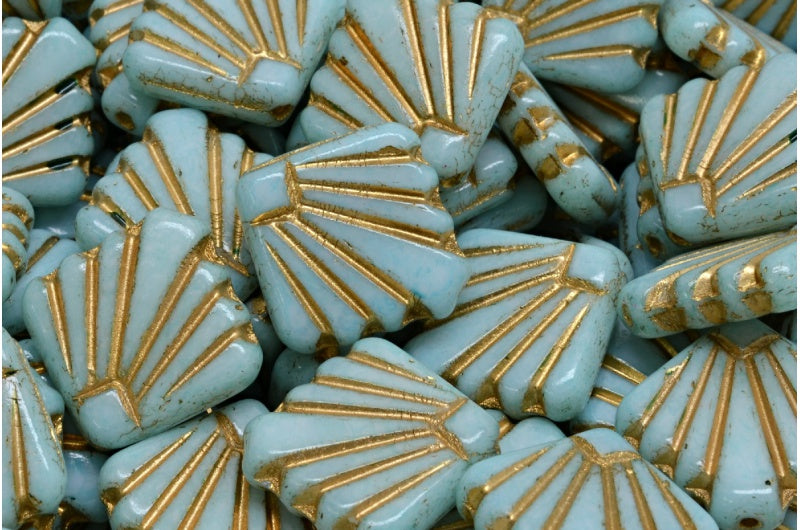 Diafan Beads, White Gold Lined Light Aqua Blue (02010-54302-34308), Glass, Czech Republic