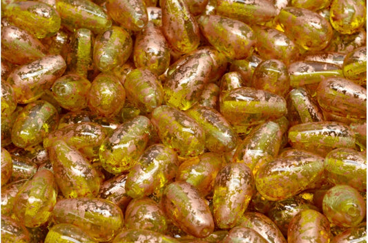 水滴珠，透明黄透明绿铜色水滴（80020-50220-94402），玻璃，捷克共和国