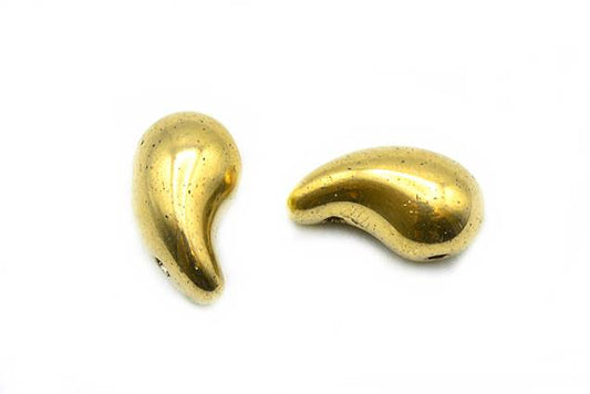 Zoliduo 2-hole Beads, Crystal Full 24Kt Gold (00030-26200), Glass, Czech Republic