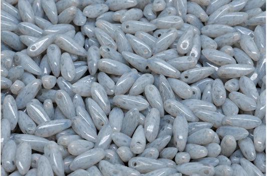 Dagger Beads, White Opal Light Gray (02020-34311), Glass, Czech Republic