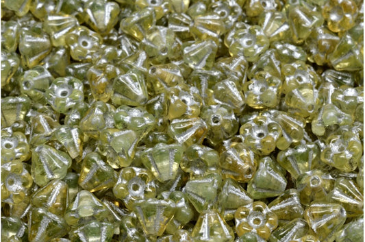 Bell Flower Beads, 17801 Silver Lined (17801-54301), Glass, Czech Republic