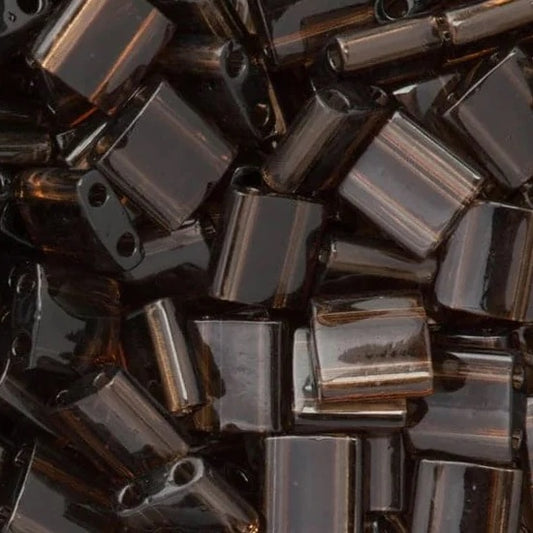 Miyuki Tila / Half Tila / Quater Tila 2-hole Beads, Transparent brown (#0135), Glass, Japan