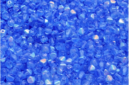 Bicone Beads, Cobalt Ab (30050-28701), Glass, Czech Republic