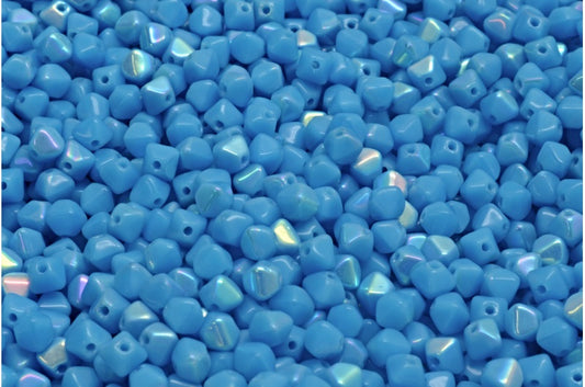 双円錐ビーズ、ブルーAb（63050-28701）、ガラス、チェコ共和国