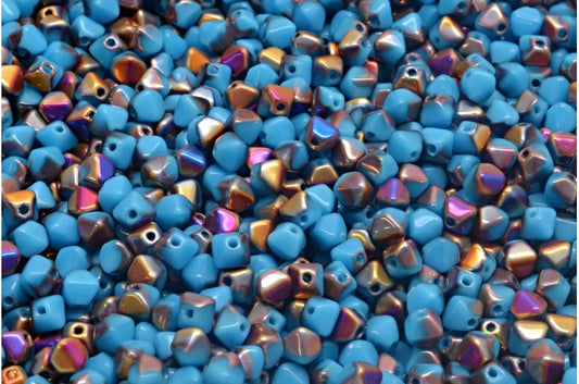 Bicone Beads, Blue Sliperit (63050-29501), Glass, Czech Republic